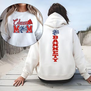 Custom Cheer Mom Sweatshirt, Personalized Cheerleader Gift, Cheer Mom with Name Sweater, Cheer Competition Outfit, Mascot Shirt