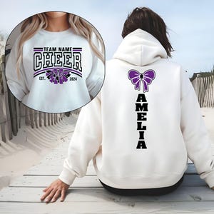 Custom Cheer Team Name Sweatshirt, Cheer Mom with Name Shirt, Personalized Cheerleader Gift, Competition Outfit, Mascot Sweatshirt