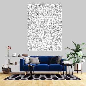 Keith Haring Canvas Art: Abstract Pop Art Wall Decor