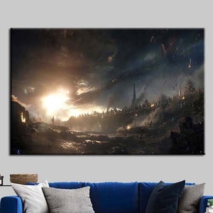 Avengers Endgame Canvas Art: Captain America vs Thanos Army Print