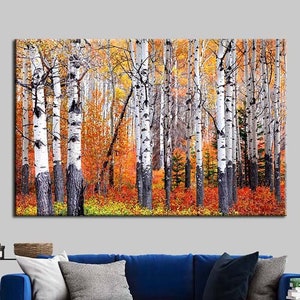 Aspen Tree Art, Aspen Tree Wall Art, Aspen Tree Canvas, Aspen Tree Print, 3 Piece Wall Art, Ready To Hang, Aspen Tree Glass Printed,