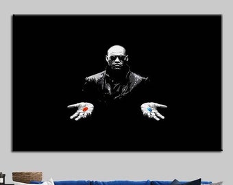 Matrix Morpheus Pille Leinwand Druck: Abstrakte Wandkunst