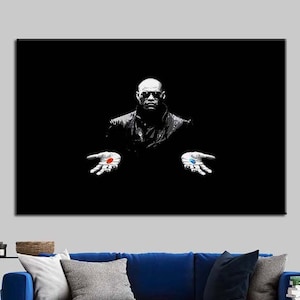Lienzo Matrix Life, arte de pared de vidrio Matrix, arte de lienzo Matrix, arte abstracto Matrix, patrón de código Matrix, impresión de lienzo de píldora Matrix Morpheus,