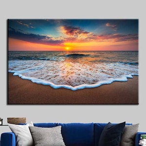 Sunset on the Beach, Sunset Glass Decor, Tempered Glass Wall Art, Art Design Wall Decor, Glass Wall Art, Luxury Glass Art, Canvas Wall Decor