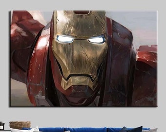 Impresión en lienzo de Iron Man: arte mural de superhéroes, decoración para habitación infantil
