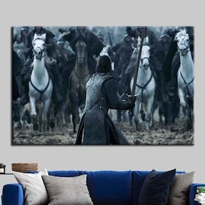 Jon Snow Game of Thrones,Horse Art,Jon Snow Wall Decor,Famous Art,Game of Thrones Canvas,Game of ThronesGlass Printed,Modern Wall Art,