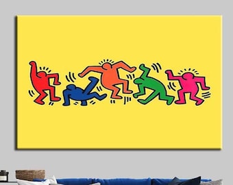 Keith Haring Dance Canvas Print: 1990s Street Art, Museum Quality