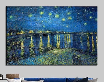 Van Gogh Starry Night Over The Rhone Canvas Art Print