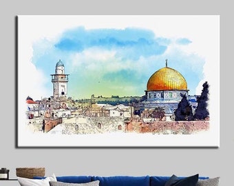 Al-Aqsa Mosque Canvas Print: Jerusalem Islamic Wall Art