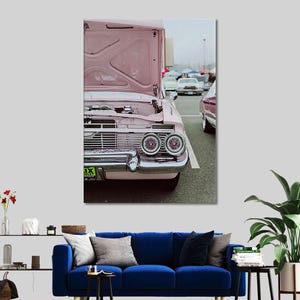 Classic Car Canvas Print: American Muscle Car Garage Wall Art