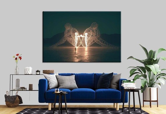 Burning Man Statue Canvas Art: Alexander Milov Sculpture Print
