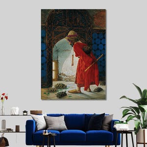 The Tortoise Trainer Canvas Print: Osman Hamdi Bey Classic Wall Art