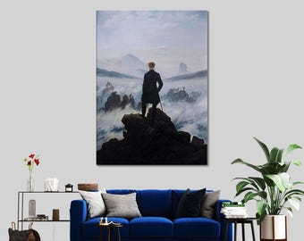 Wanderer Above The Sea Of Fog Canvas Print: Misty Mountain Landscape