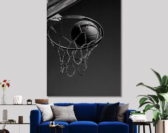 Basketball Hoop Canvas Print: Teen Room Wall Art