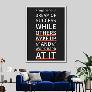 Motivational Success Quote Canvas Art: Inspirational Wall Decor