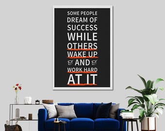 Motivational Success Quote Canvas Art: Inspirational Wall Decor