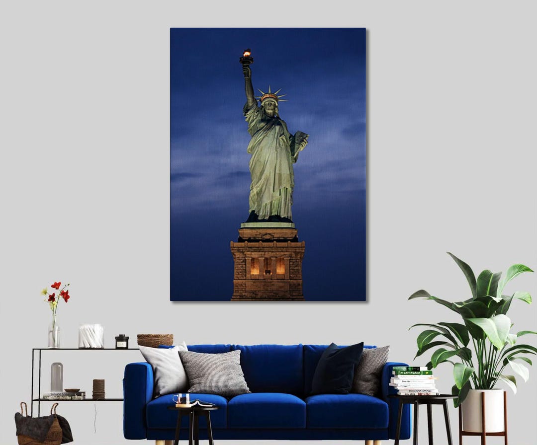 Statue of Liberty Art Print: Abstract New York Travel Poster - Etsy