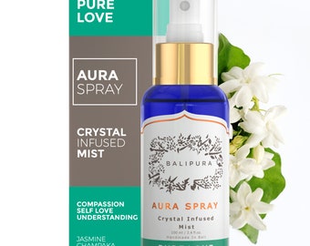 Bruma de energía curativa de amor con cristales áuricos, spray de aromaterapia