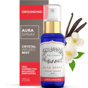 Aura Spray, Balipura Grounding Protection Spray, Crystal Infused Holistic Spray, 100ml Body Healing Spray, Relaxation Spray