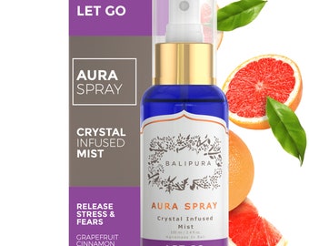 Spray Let Go Aura, z dodatkiem kryształów, aromaterapia cynamonowa