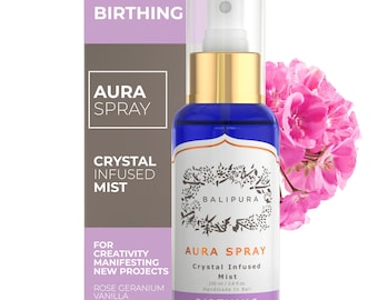 Birthing Crystal Aura Spray, Aromatherapy Mist, Stress Relief