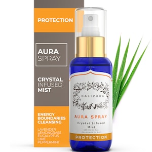 Balipura Protection Aura Spray, Energy Spray, Aura Guard Spray, Lavender Protection Spray, Crystal Infused Protective Spray