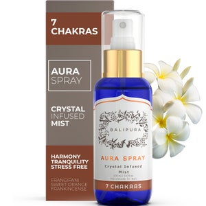 7 Chakras Aura Spray, Essential Oil Spray Energy Healing, Crystal Infused Aura Spray, Wellbeing And Awareness