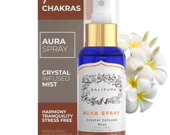7 Chakras Aura Spray, Crystal Infused, Essential Oil Blend
