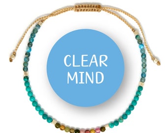 Gemstone Anxiety Bracelet, Sterling Silver Beads, Meditation Jewelry