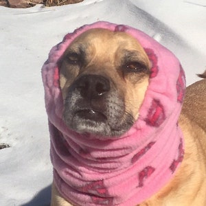 Pink Polar Fleece snood for MEDIUM size dog, terrier, puggle, poodle, whippet, pointer, vizsla snood image 6