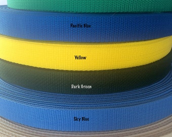 1" wide Polypropylene Webbing - by the yard - lots colors to choose from