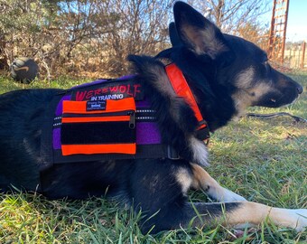 Pouch for CozyHorse Loop Saddlebags Pouch for Dog Vest, Add on pocket for Loop Tactical Dog Cape or harness,  pouch for Freedom Vest -Medium