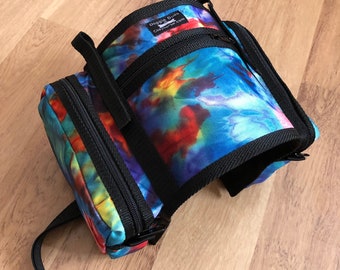 CozyHorse Saddlebags for dog, for a Harness or conversion straps, LIMITED EDITION tiedye fabric