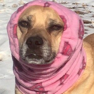 Pink Polar Fleece snood for MEDIUM size dog, terrier, puggle, poodle, whippet, pointer, vizsla snood image 1