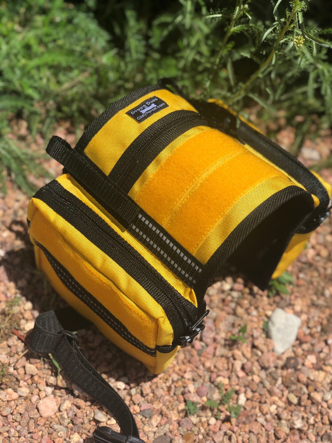 Yellow Cozyhorse LOOP Doggy Bags, Saddlebags, Backpack for Harness or
