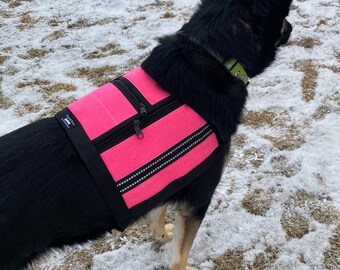 Freedom vest, tactical no sew loop dog vest, no fuss dog vest, working, training, jogging, hiking, size medium, easy on and off, hot pink