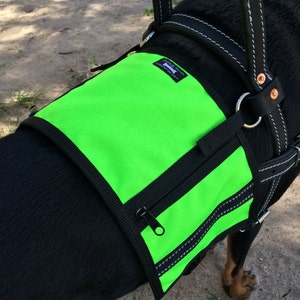 Neon Green Cape that can attach to a Dog Harness that has D rings or a Cozy Horse Conversion strap, CAPE ONLY