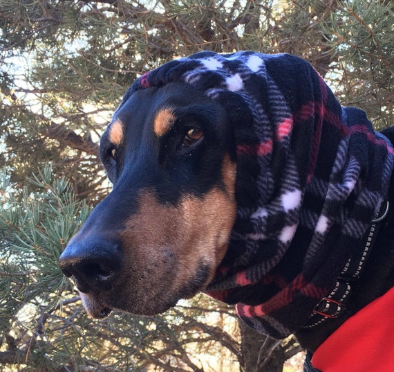 Snood For Large Dog Black Red White Plaid Polarfleece Snood Etsy