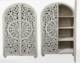 Handcarved Lombok Armoire Carving Storge Furniture