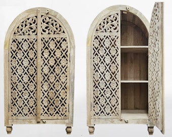 Handcarved Lombok Armoire Carving Storge Furniture