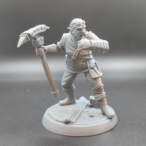 Dnd Dwarf Proxy Miniature Miner Figurine for TTRPG, Fantasy Tabletop Games, Wargaming, Role Playing, Resin RPG Mini