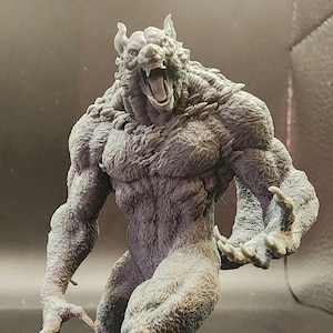 Werewolf Miniature 75mm Lycanthrope Figure - Unpainted Resin Monster for Tabletop, Fantasy Display, Wargame Proxy Wolf