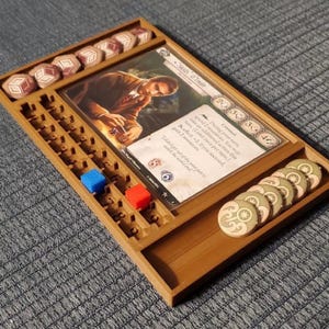Arkham Horror LCG Investigator Tray Organizer – Board Game Accessory, Player Aid & Card Holder for Game Night, Tabletop Gaming