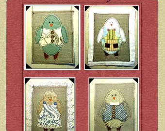 Applique Pattern - The Bird Family - Instant Download #00567