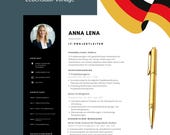 Lebenslauf Vorlage Word & Pages | Deutsche Bewerbungsvorlage | Moderner CV auf Deutsch | Ausbildung Beruf | Digitaler Download