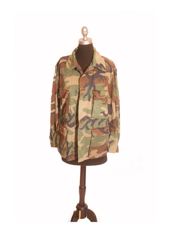 Vintage 1990s Pocketed Army Camouflage Military Ja