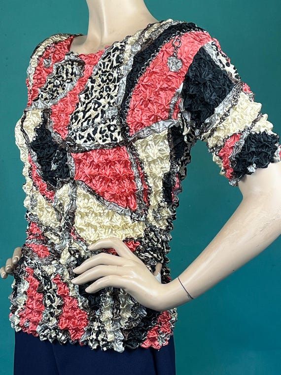 Y2k Abstract Patchwork One Size Fits Most Stretch… - image 5