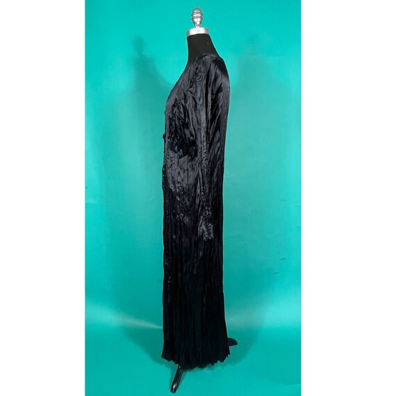 Vintage 90s Black Silk Long Crinkle Goth Witchy B… - image 7