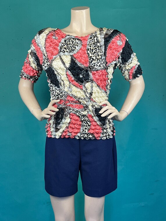 Y2k Abstract Patchwork One Size Fits Most Stretch… - image 2