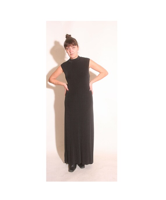 Vintage 1990s Sleeveless Turtleneck Polka Dot Ronn